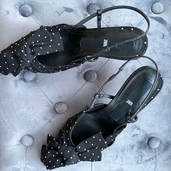 👸🏻HP👸🏻 Zara Slingback Kitten Heels, size 38 - Picture 2 of 6